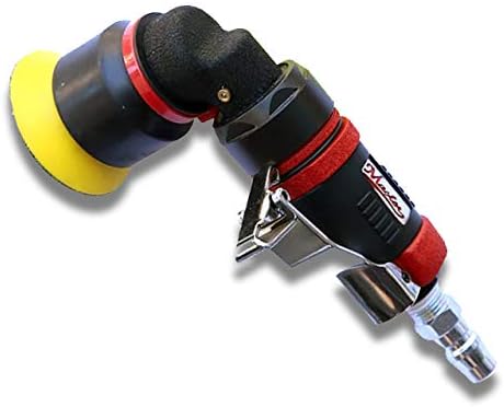 Lijadora neumática orbital de palma Master Palm 58020 de perfil bajo, ángulo recto pequeño, de 2", 16500 rpm