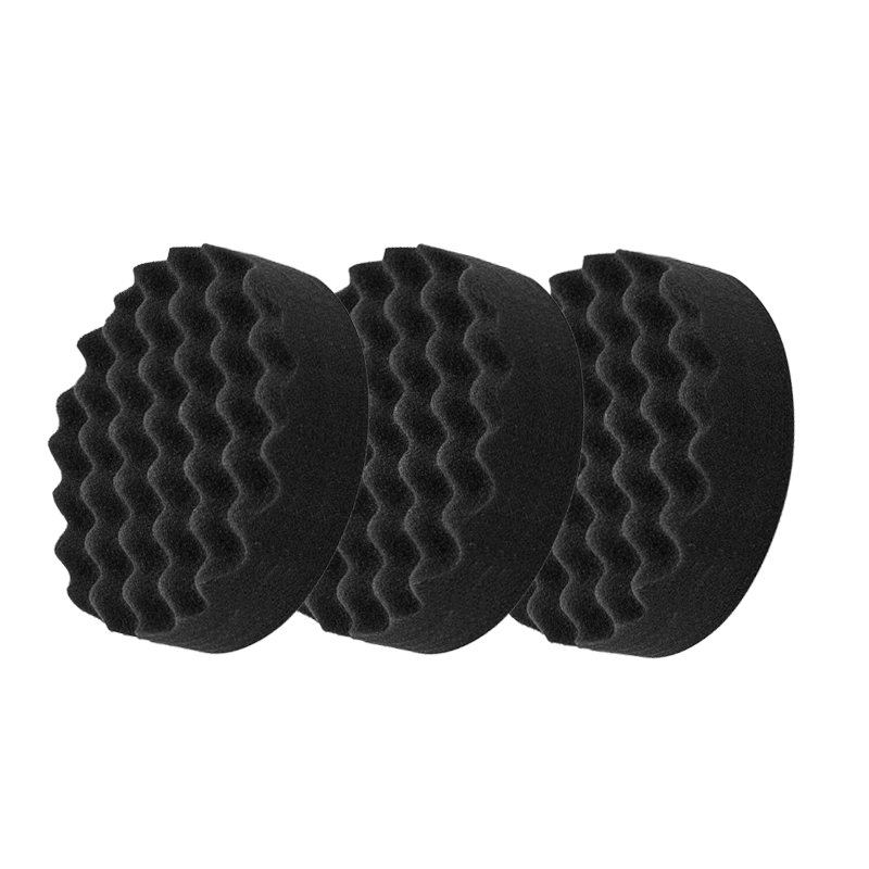 Éponge polisseuse à air en mousse gaufrée noire souple auto-agrippante (lot de 3 pièces)